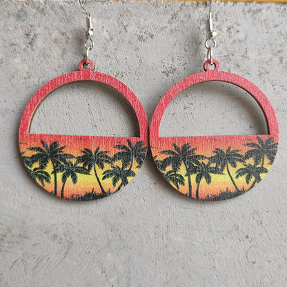 Wooden vacation earrings