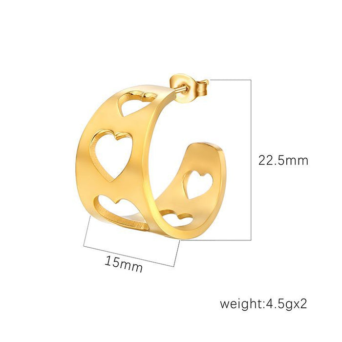 Cross stainless steel earrings retro personality 18K gold earrings