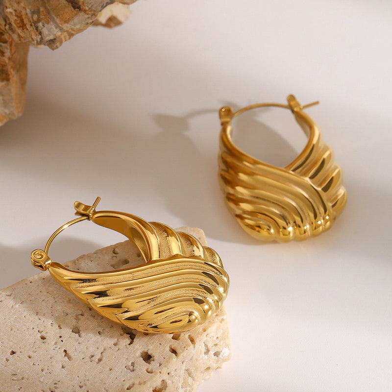 Stainless steel thread shoulder bag earrings creative personality fashion earrings
