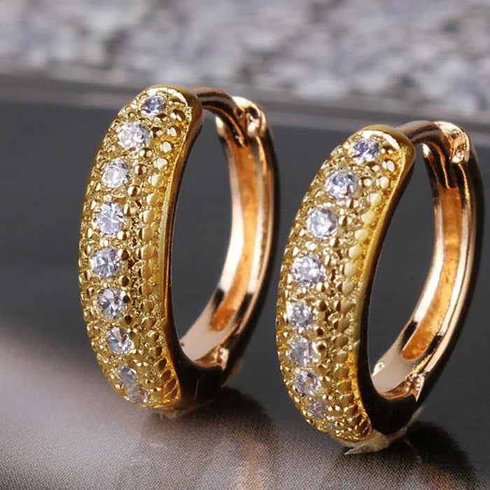 Hip-hop four-row zircon frosted earrings trendy couple earrings