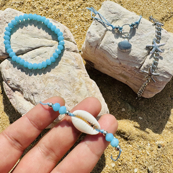 Stone Bracelet with Vintage Turquoise Design - Leaf Motif