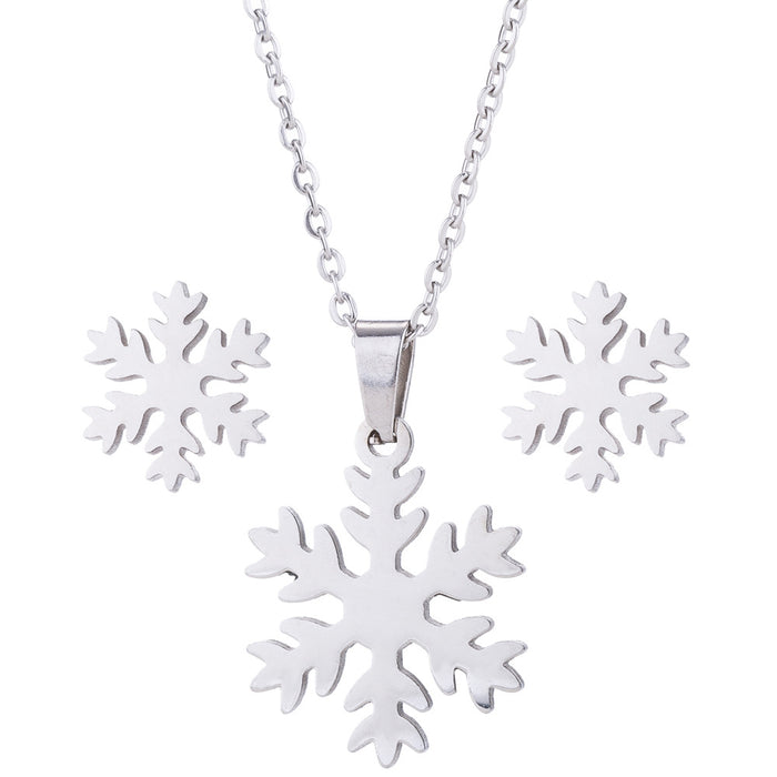 Small snowflake pendant necklace, Christmas light luxury temperament clavicle chain female niche jewelry spot wholesale