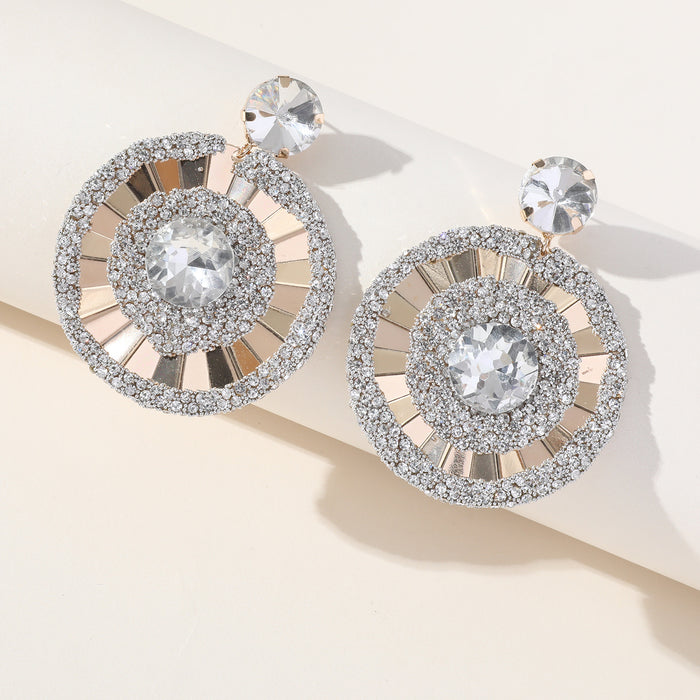 Pendientes circulares de perlas grandes: joyas de diamantes de imitación de moda para un estilo sofisticado