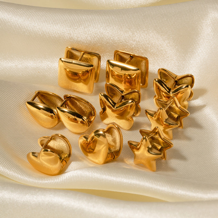 18K Gold Stainless Steel Vintage Minimalist Earrings - High-End Titanium Steel Jewelry