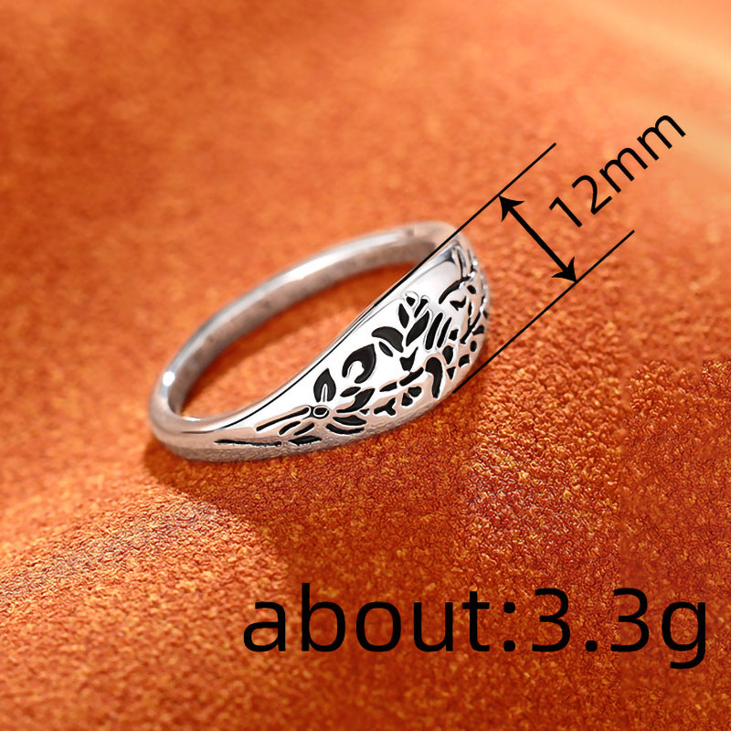 Simple creative floral ring fashionable metallic female ring