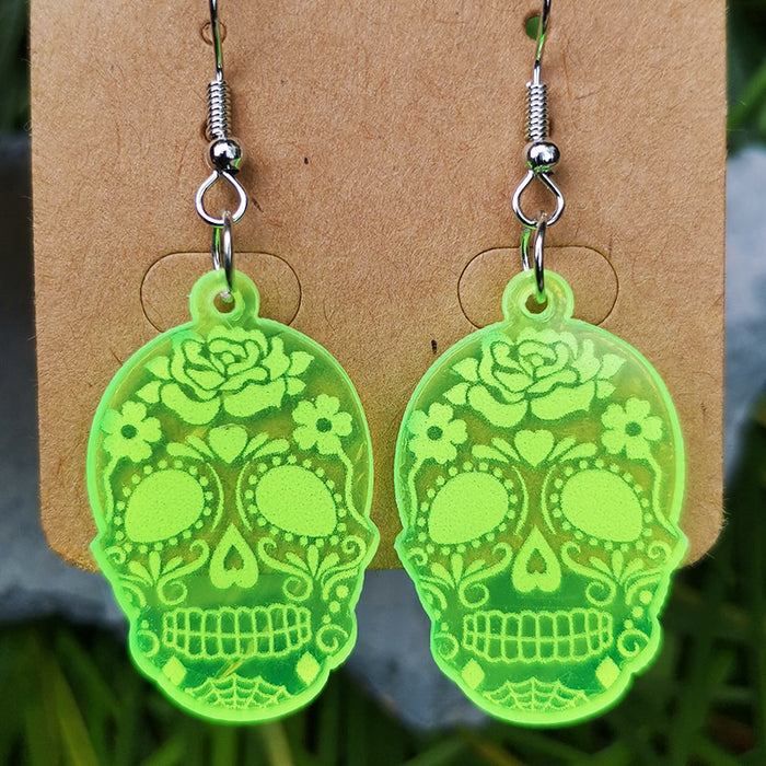 Halloween and Day of the Dead Earrings with Skull and Cat Designs