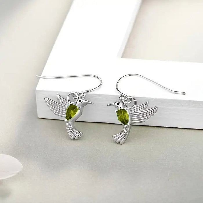 Bird earrings animal design hummingbird ear hooks