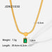Vintage Green Zircon Jewelry Set - Stainless Steel Necklace, Earrings, Bracelet, and Ring for Women - wallojewerly 