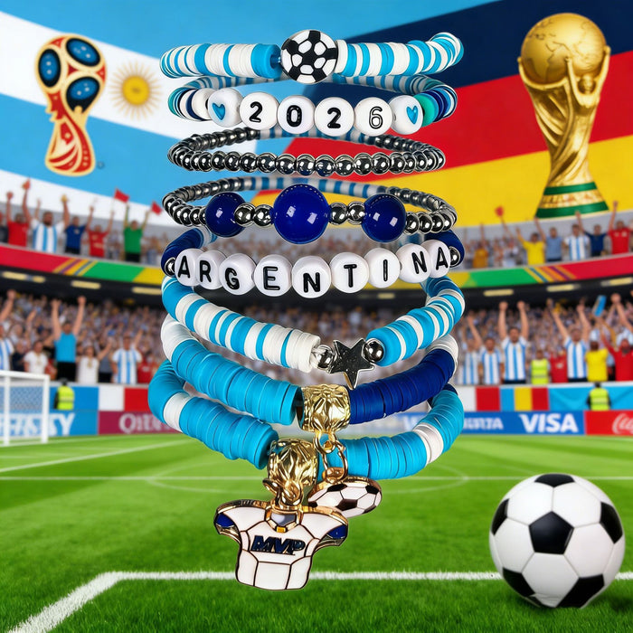 Wholesale 2026 World Cup Soccer-Themed Polymer Clay Bracelet Sets