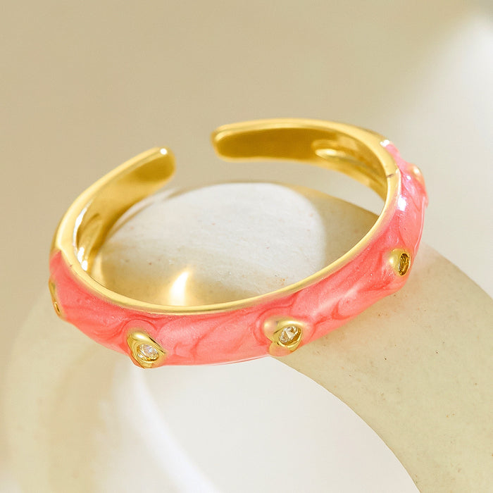 Wholesale colored drip heart-shaped diamond rings