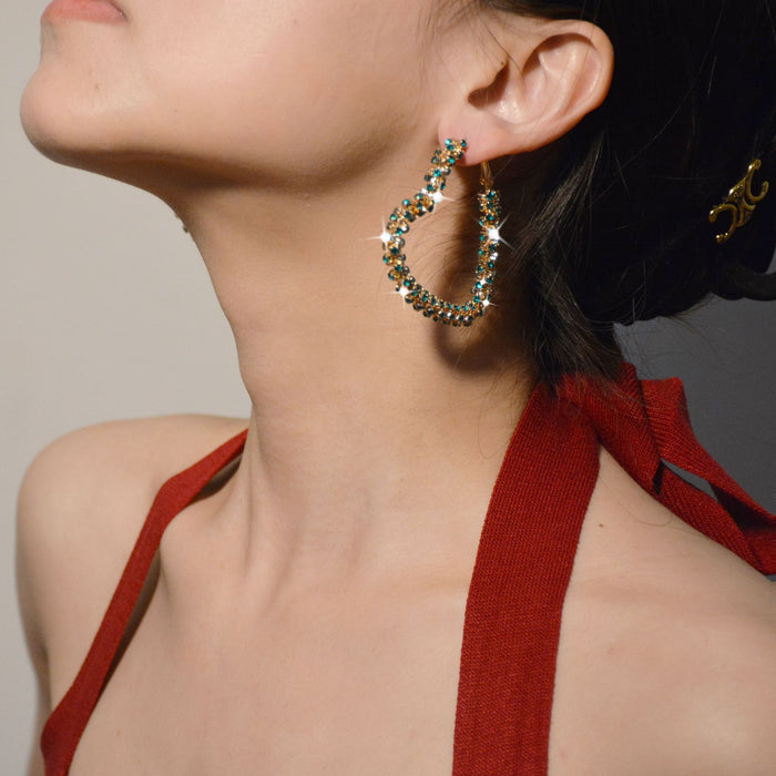 Sparkling Circle Earrings - Exaggerated Statement Jewelry for a Bold Look