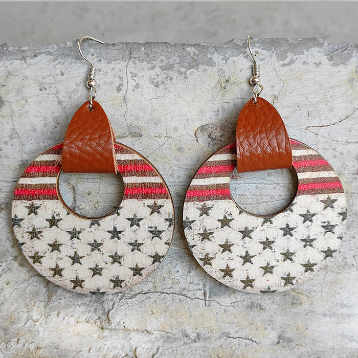 Wooden patriotic earrings