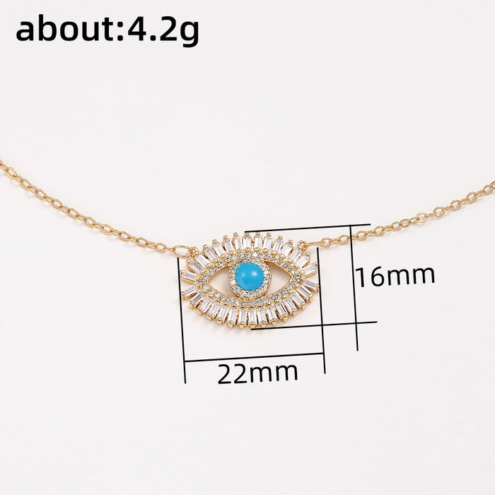 Punk style evil eye pendant necklace for women