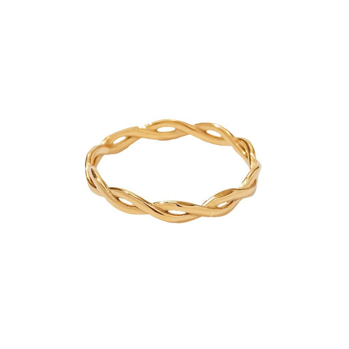 Textured 18K Gold Plated Stainless Steel Ring - Unique and Fashionable