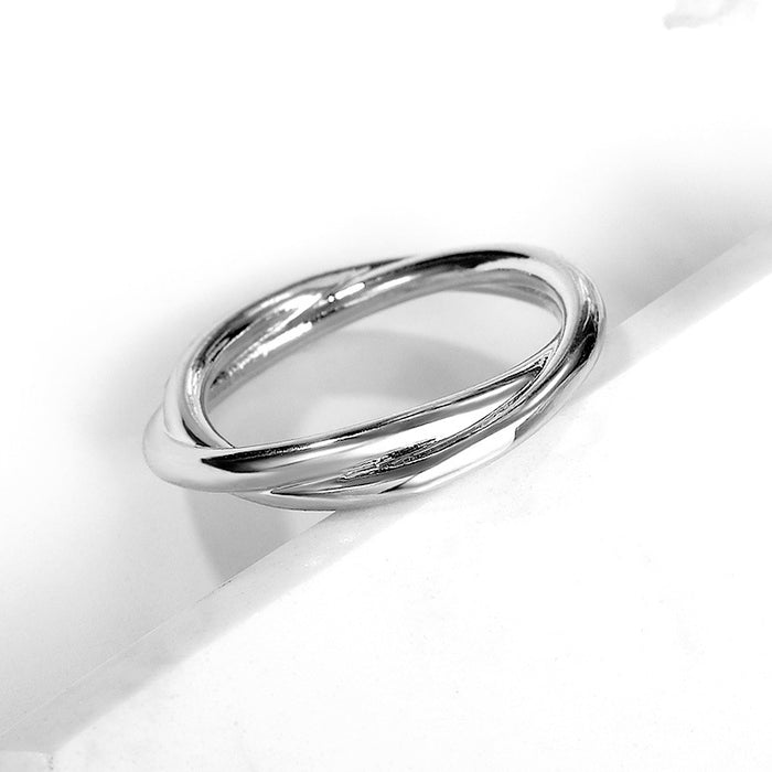 Trendy simple double-layer plain ring fashionable personality party ring