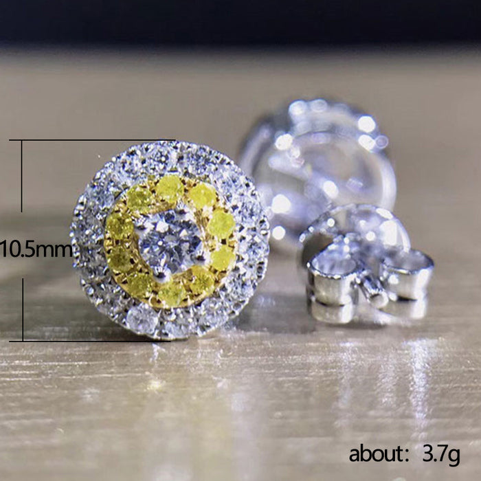 Yellow diamond zircon earrings earrings wholesale