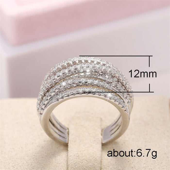 Hip-hop retro geometric line ring