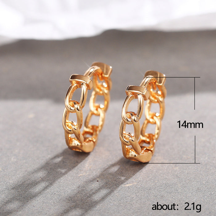 Simple smooth chain earrings