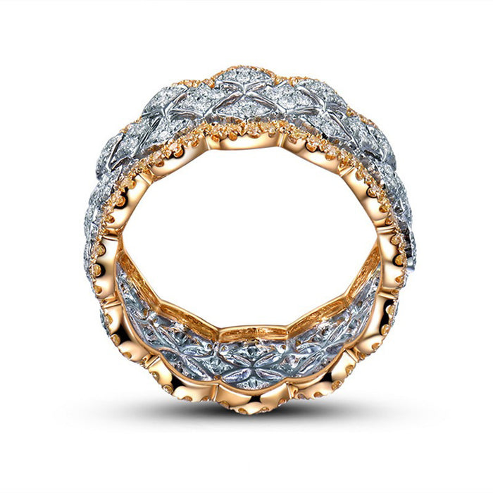 Lace Honeycomb Crown Gemstone Ring