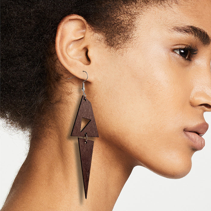 Wooden folding earrings