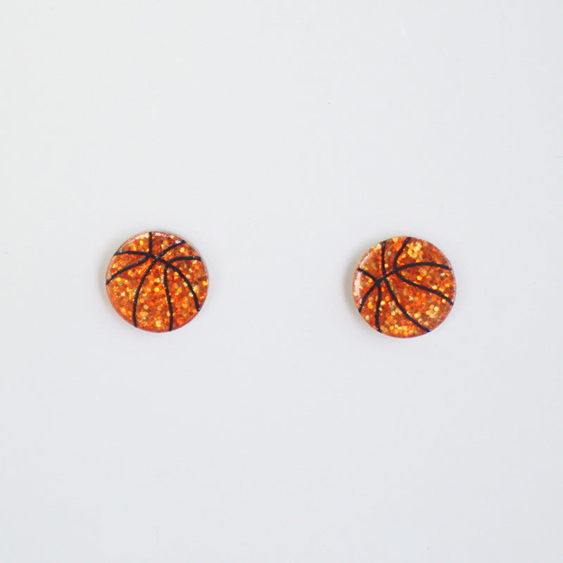 Acrylic Football Baseball Soccer Softball Volleyball Earrings - wallojewerly 