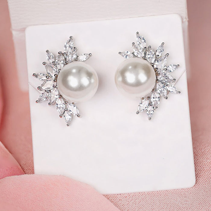 Vintage pearl earrings night pearl flower earrings