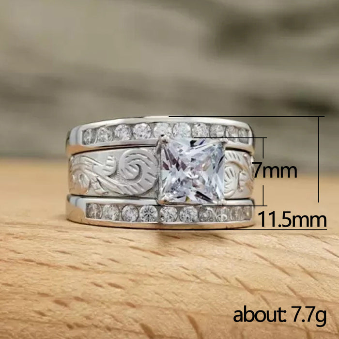 Four claw eight heart zircon ring women's creative design