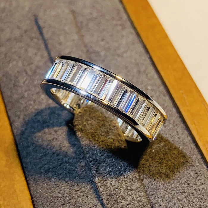 Anillo de dedo índice de temperamento largo de círculo completo Anillo de moda de estilo europeo y americano