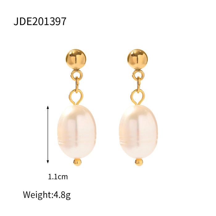 18K Gold Plated Stainless Steel Conch Earrings - Beach Style Summer Jewelry