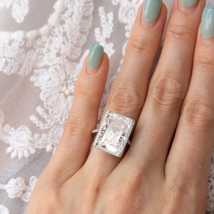 Korean exaggerated ring luxury temperament rectangular ring fashion index finger ring