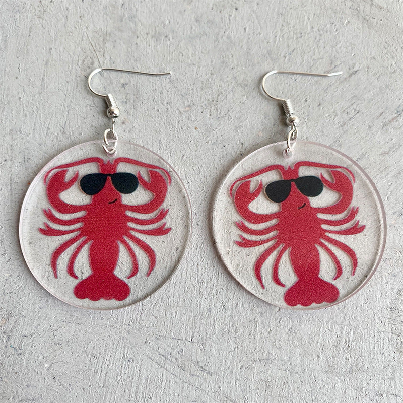 Acrylic lobster earrings