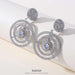 S925 Silver Needle Colored Zircon Sector Earrings