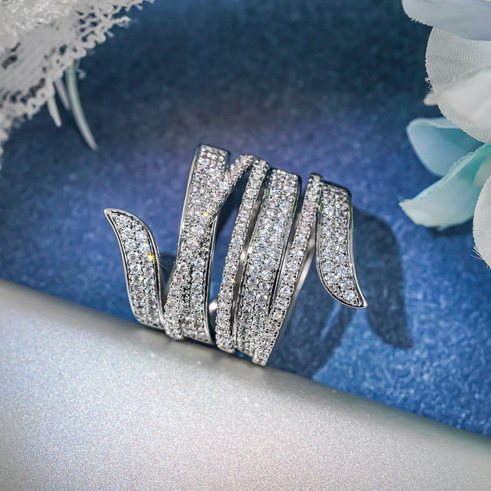 Women's special-shaped ribbon multi-layer ring