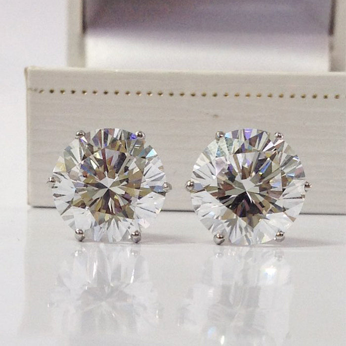 Micro-inlaid AAA zircon earrings love heart-shaped earrings