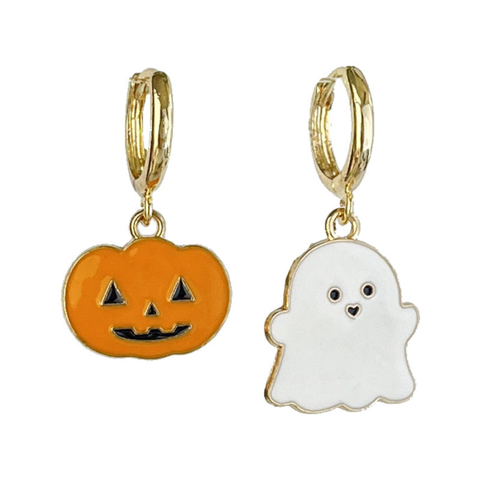 Halloween Ghost and Bat Earrings with Thanksgiving Pumpkin and Maple Leaf Designs