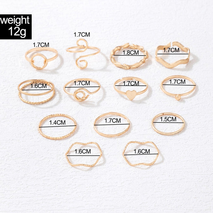 Light luxury fashion nine-piece ring set