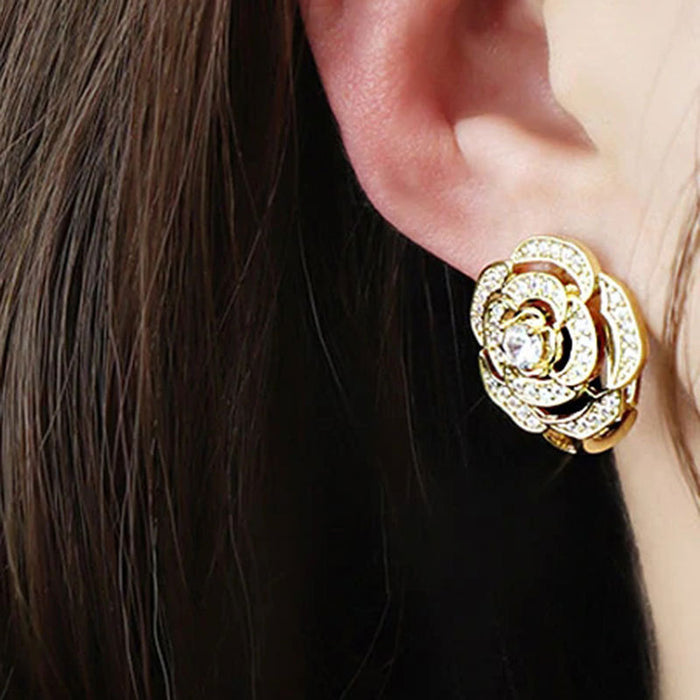 3D Rose Earrings