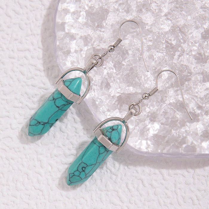 Bohemian Faux Turquoise Vintage Ear Hook Earrings