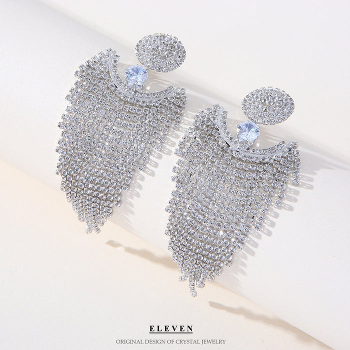 Luxury Micro Inlay Zircon Earrings - S925 Silver Tassel Dangles for a Sophisticated Look