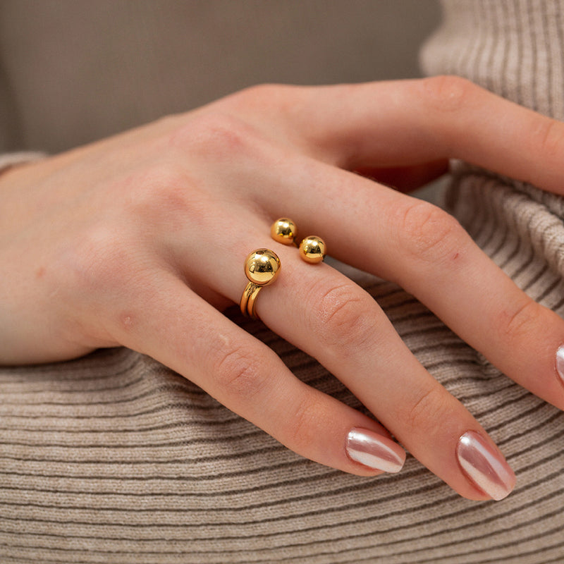 18K Gold Plated Stainless Steel Ring with Braided Design - Unique Jewelry for Women - wallojewerly 