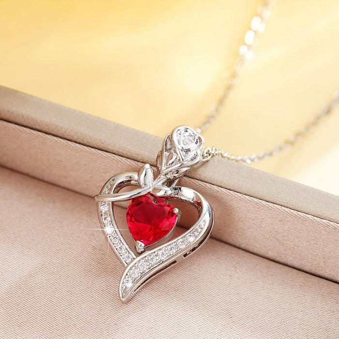 Love Flower Rose Women's Clavicle Necklace Gift Necklace