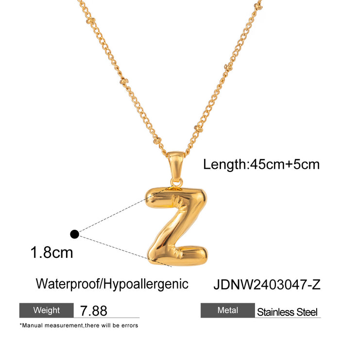 Stainless steel letter necklace pendant neck chain clavicle chain