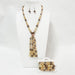 Wholesale glass pearl tassel necklace, bracelet, and earring sets - wallojewerly 