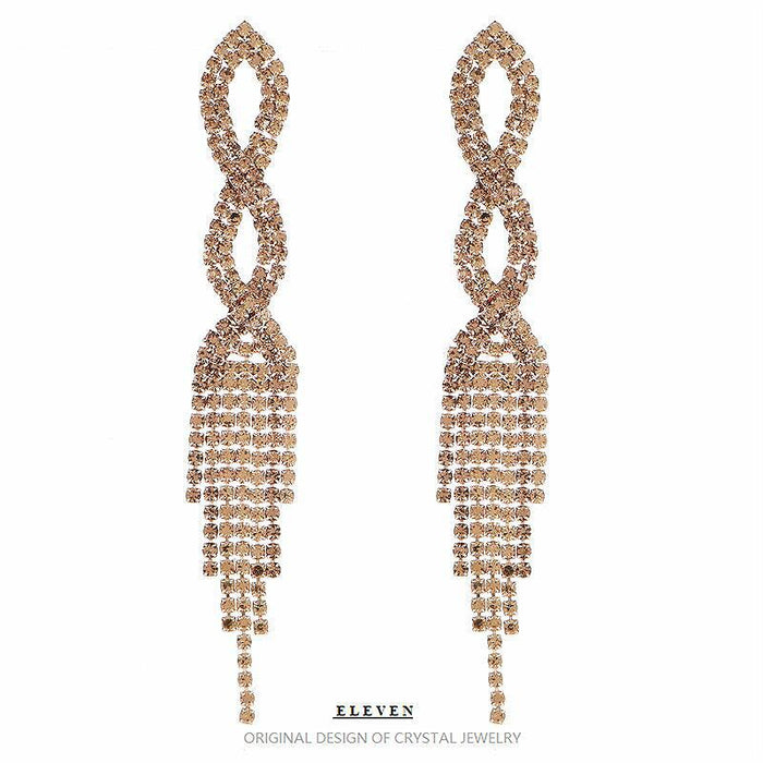 Vintage Rhinestone Earrings - Cold-Tone Sparkling Jewelry for Women