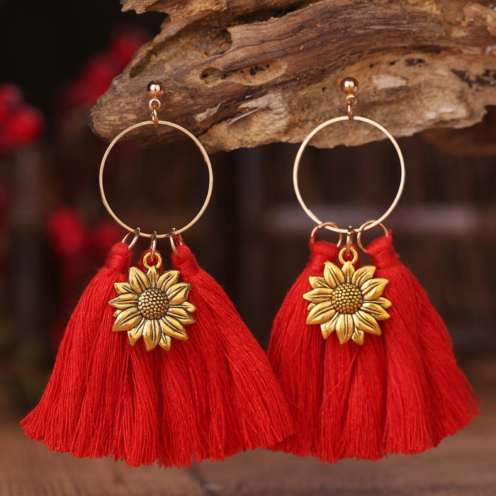 Halloween Cotton Tassel Earrings for a Fun Festive Look