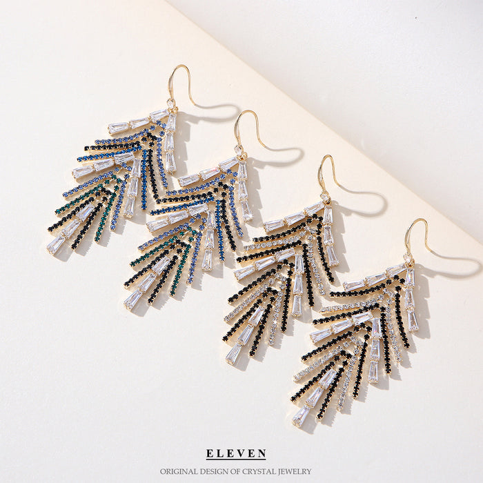 Zircon Tassel Earrings - Trendy Rhinestone Jewelry with a Luxurious Design