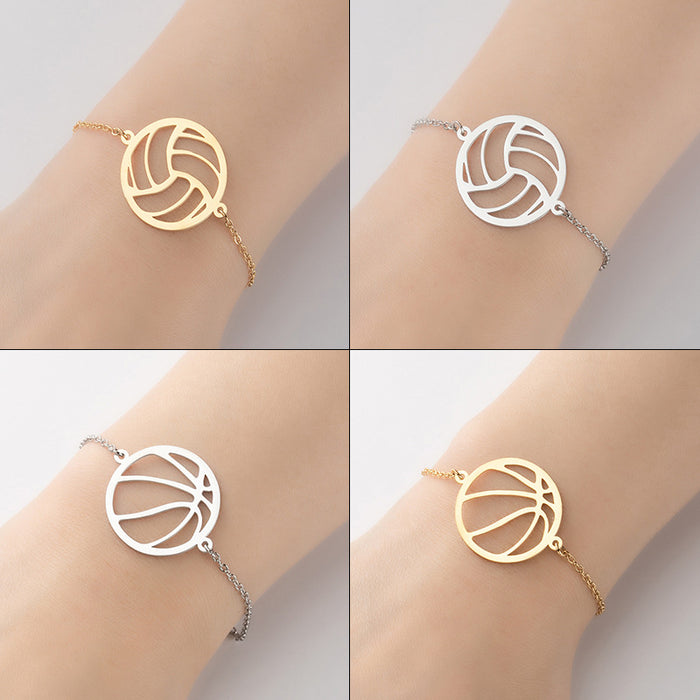 Sports series bracelet, European and American geometric round volleyball football bracelet design wholesale