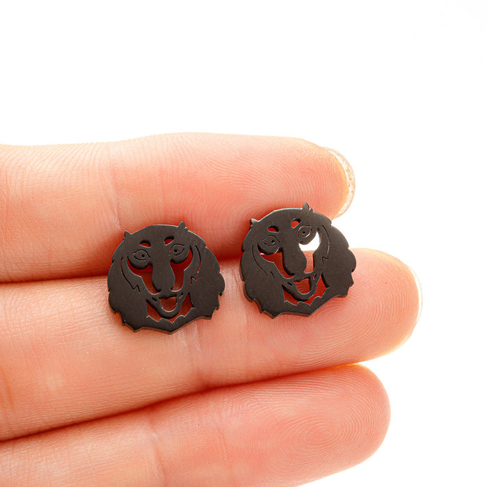 Shih Tzu Dog Stainless Steel Stud Earrings - Fun and Playful Animal Jewelry