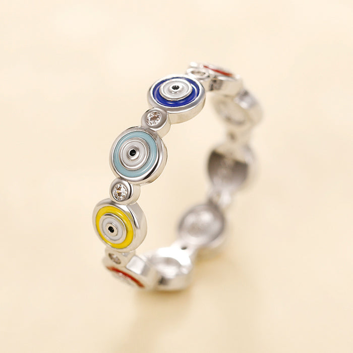 Colorful button ring cute wreath sweet student female ring