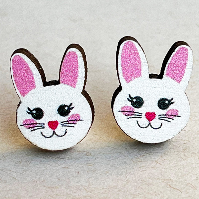 Easter Spring Summer Cute Bunny, Egg, Mushroom, and Butterfly Stud Earrings